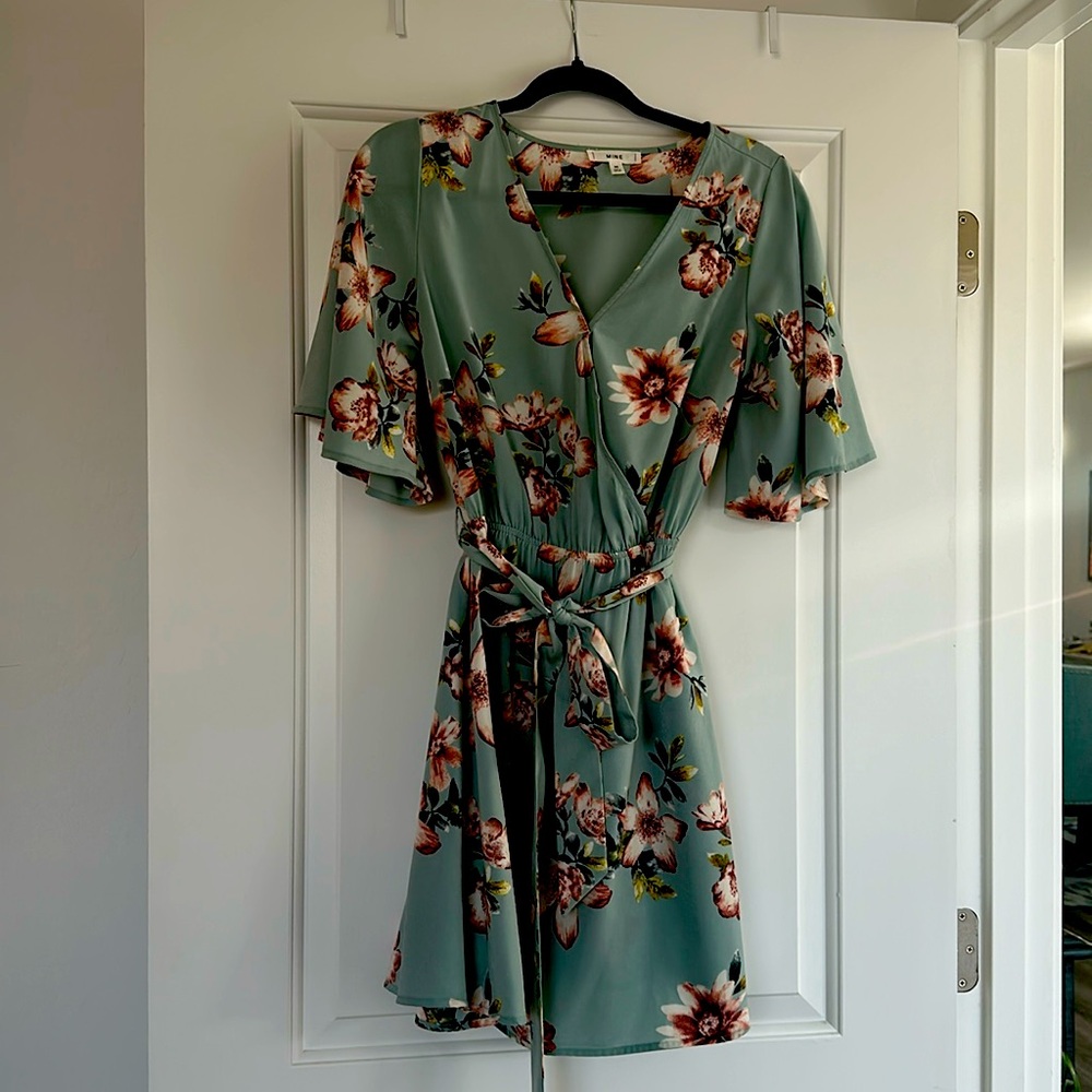Mint floral dress.  Size M